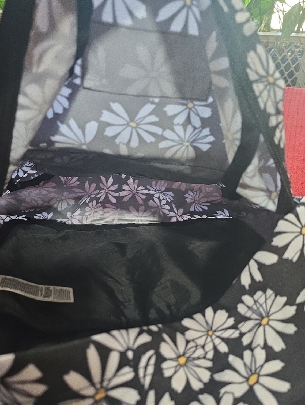 Jansport Black Daisy Print Backpack - Picture 7 of 12